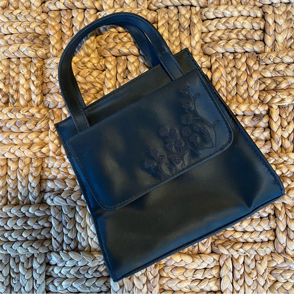 Black top handle bag